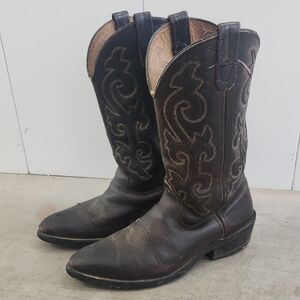 Double H Men's Brown Leather Cowboy Boots Sz 9.5